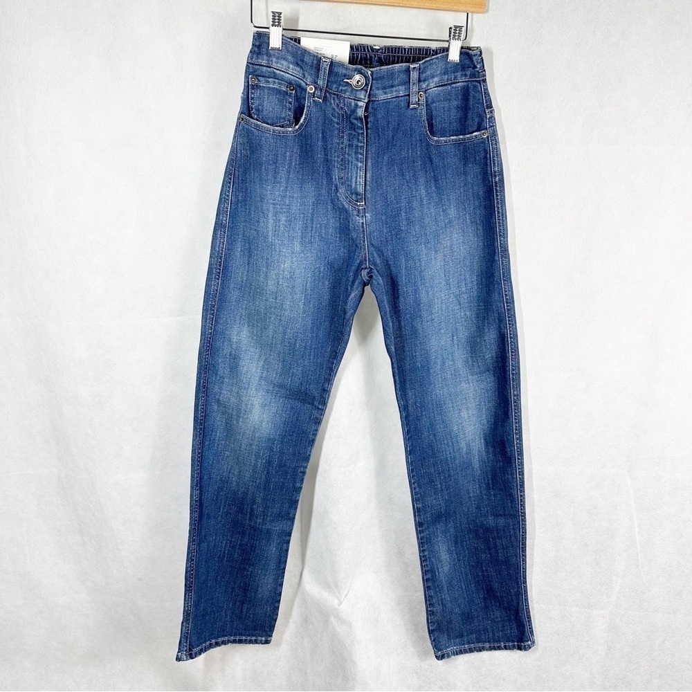 Eleventy Womens High Rise Straight Leg Blue Denim Wash Size US 2